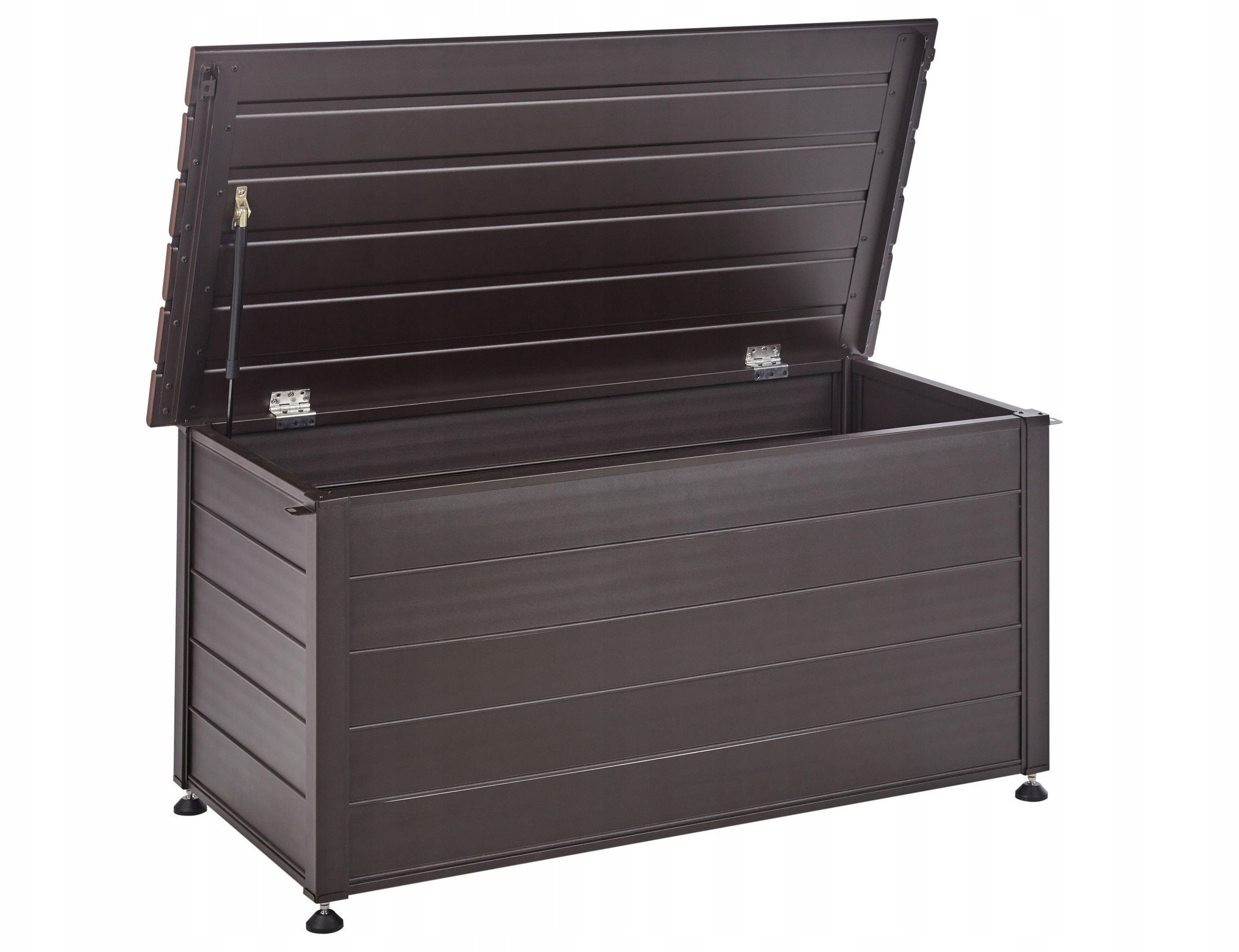 Skrzynia ogrodowa Beliani Skrzynia ogrodowa CAMPALTO Metal 123 cm 60 cm Ciemnobrązowy