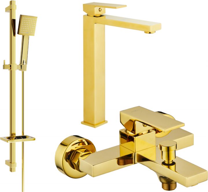 Mexen Mexen Uno DQ45 zestaw wannowy, złoty - 71413DQ45-50