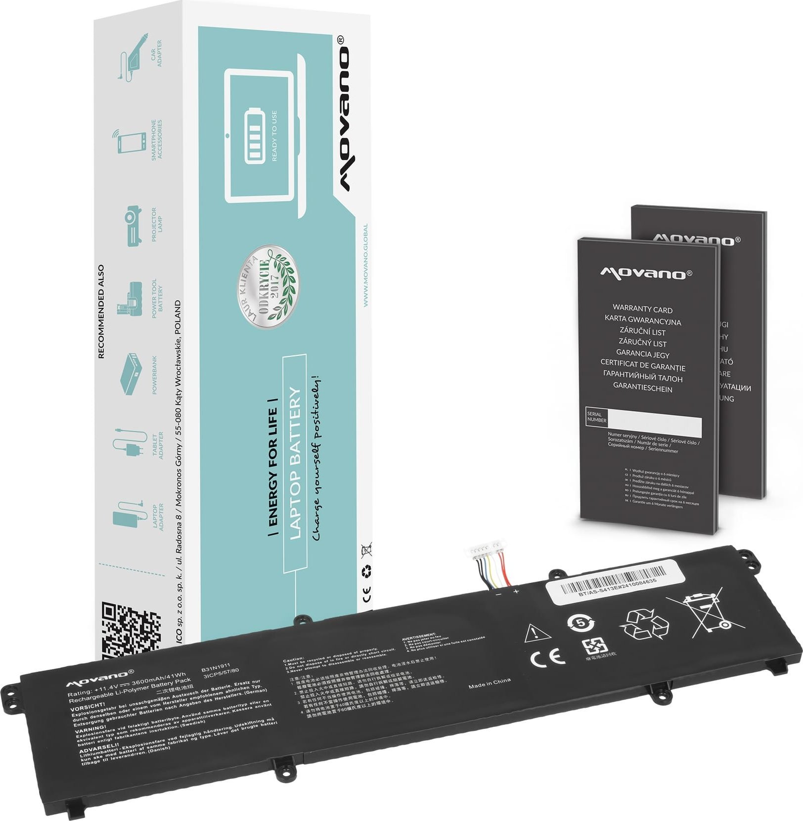 Bateria Movano do Asus VivoBook M1502I, M1702Q, Flip TM420U