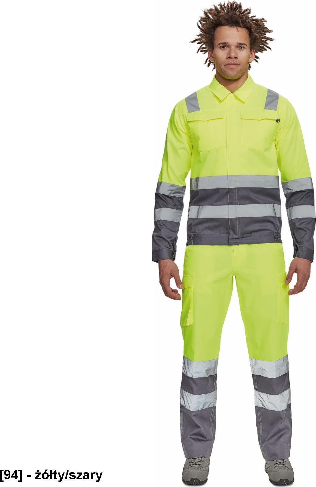 CERVA VALENCIA HV kurtka odblaskowa z zapięciem na suwak - żółty/szary 62