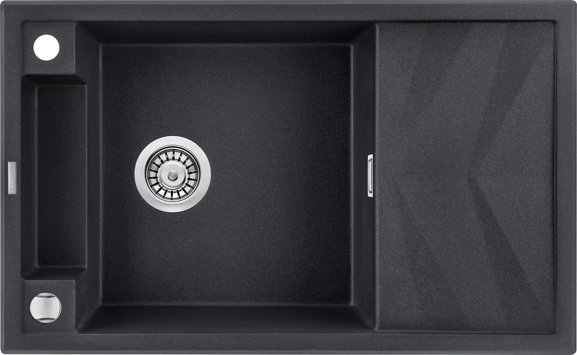 Zlewozmywak Deante Magnetic granitowy magnetyczny 1-komorowy z ociekaczem - grafit metalik