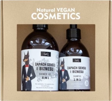 LAQ_SET Doberman Edycja Limitowana żel pod prysznic 8w1 500ml + szampon dla facetów 1w1 300ml