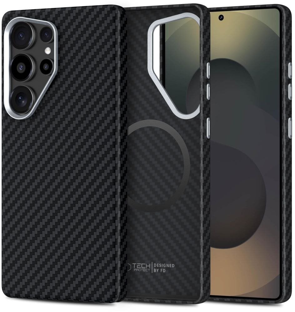 TECH-PROTECT ION CARBON MAGSAFE GALAXY S25 ULTRA BLACK/SILVER