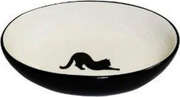 Yarro International YARRO MISKA CER. OWALNA "CZARNY KOT" CZARNA 15,5 x 11 x 4 CM