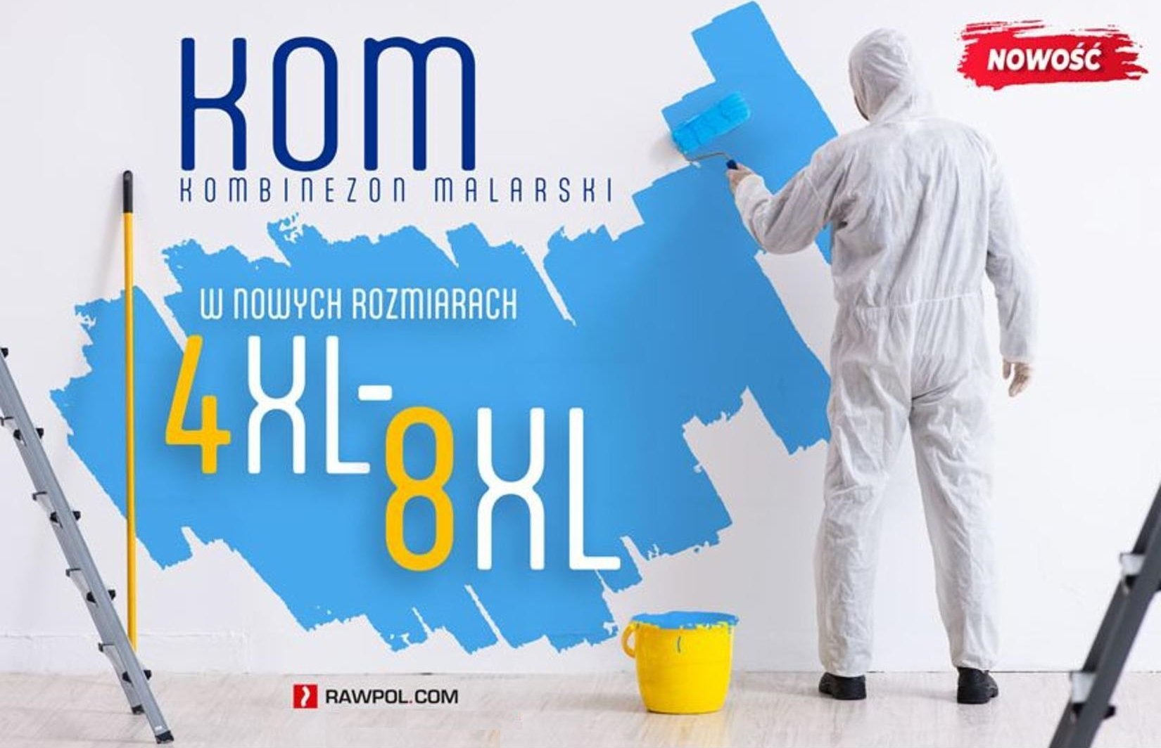 R.E.I.S. KOM - Kombinezon malarski - biały 6XL