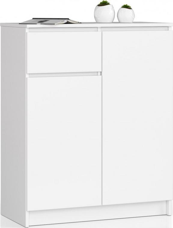 Fabryka Mebli Akord KOMODA K 80 cm 2 DRZWI 1 SZUFLADA BIAŁA