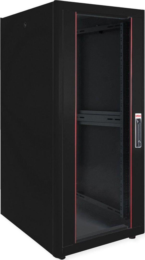 Szafa Roline ROLINE Szafa sieciowa Basic 48,26cm 19 cali 32 HE 600x600 BxT szklane drzwi czarny