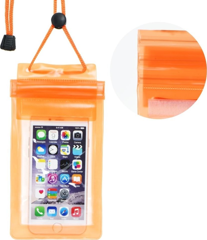 Partner Tele.com Etui Wodoodporne uniwersalne z strunowym zamknięciem - pomarańczowy