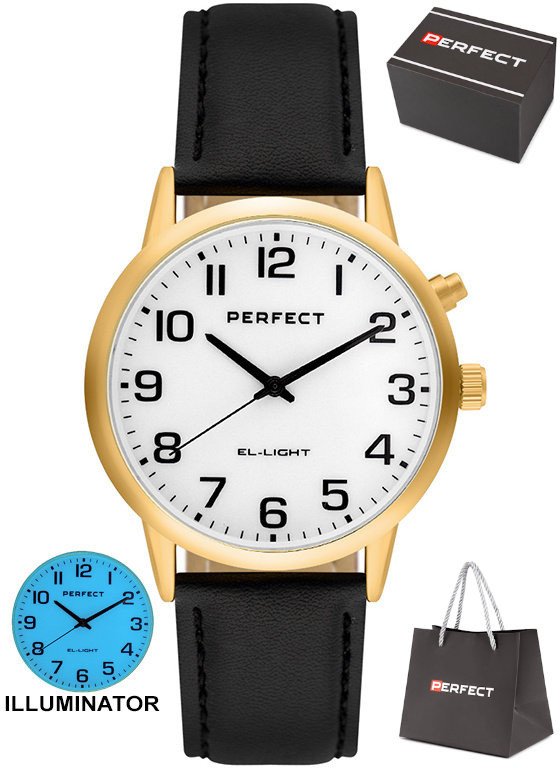 Zegarek Perfect EL001W-04 męski klasyczny podświetlany .