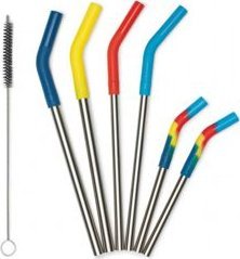 Klean Kanteen Kanteen Straw 6Pack 8mm Combo, Multi Colored