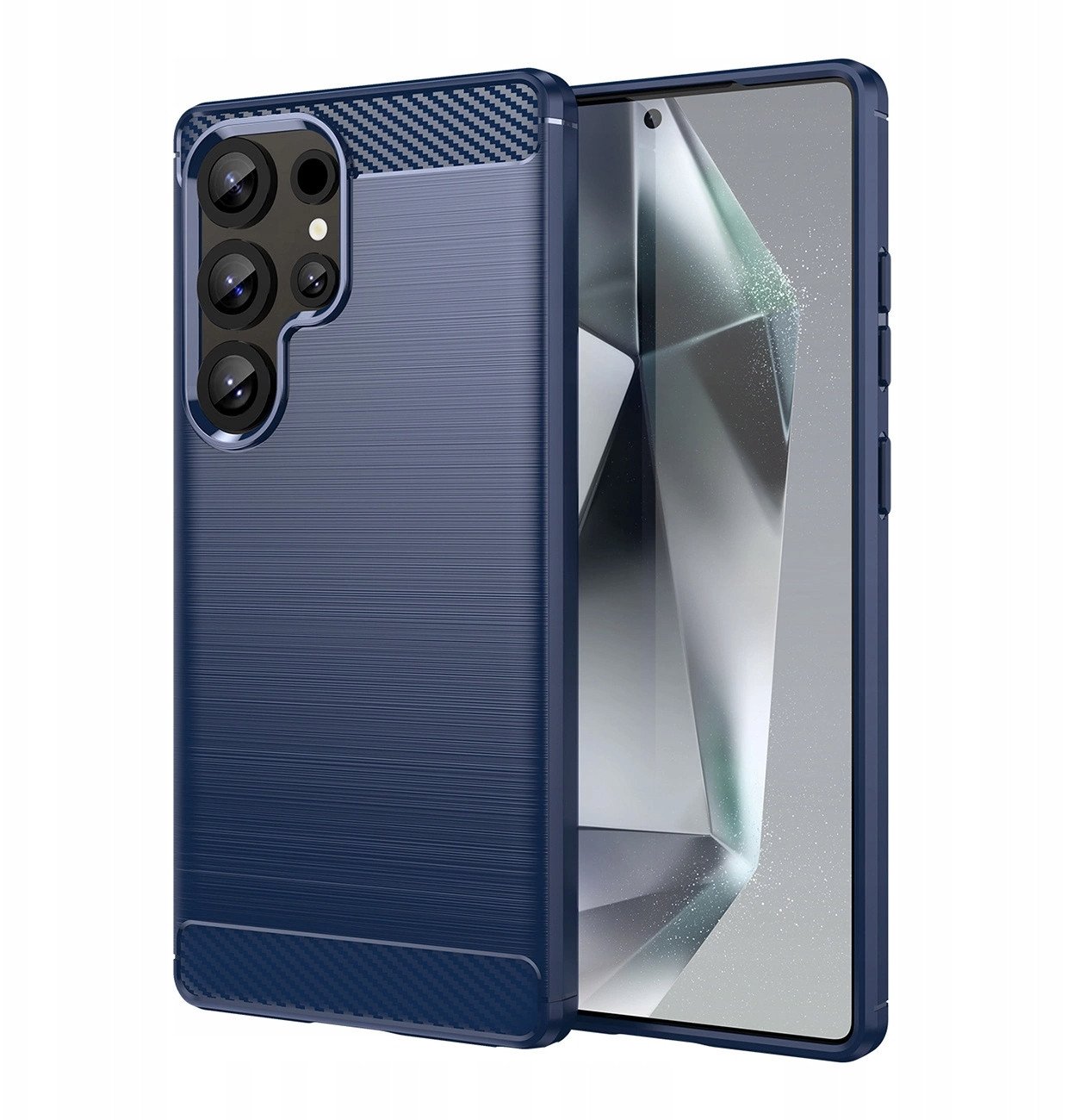 Etui silikonowe Carbon Case do Samsung Galaxy S25 Ultra - niebieskie