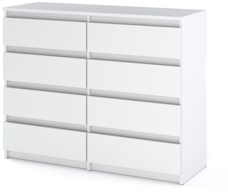 Komoda Z Szufladami Biała 120cm Hugo Szafka Rtv Do Salonu Sypialnia Biała