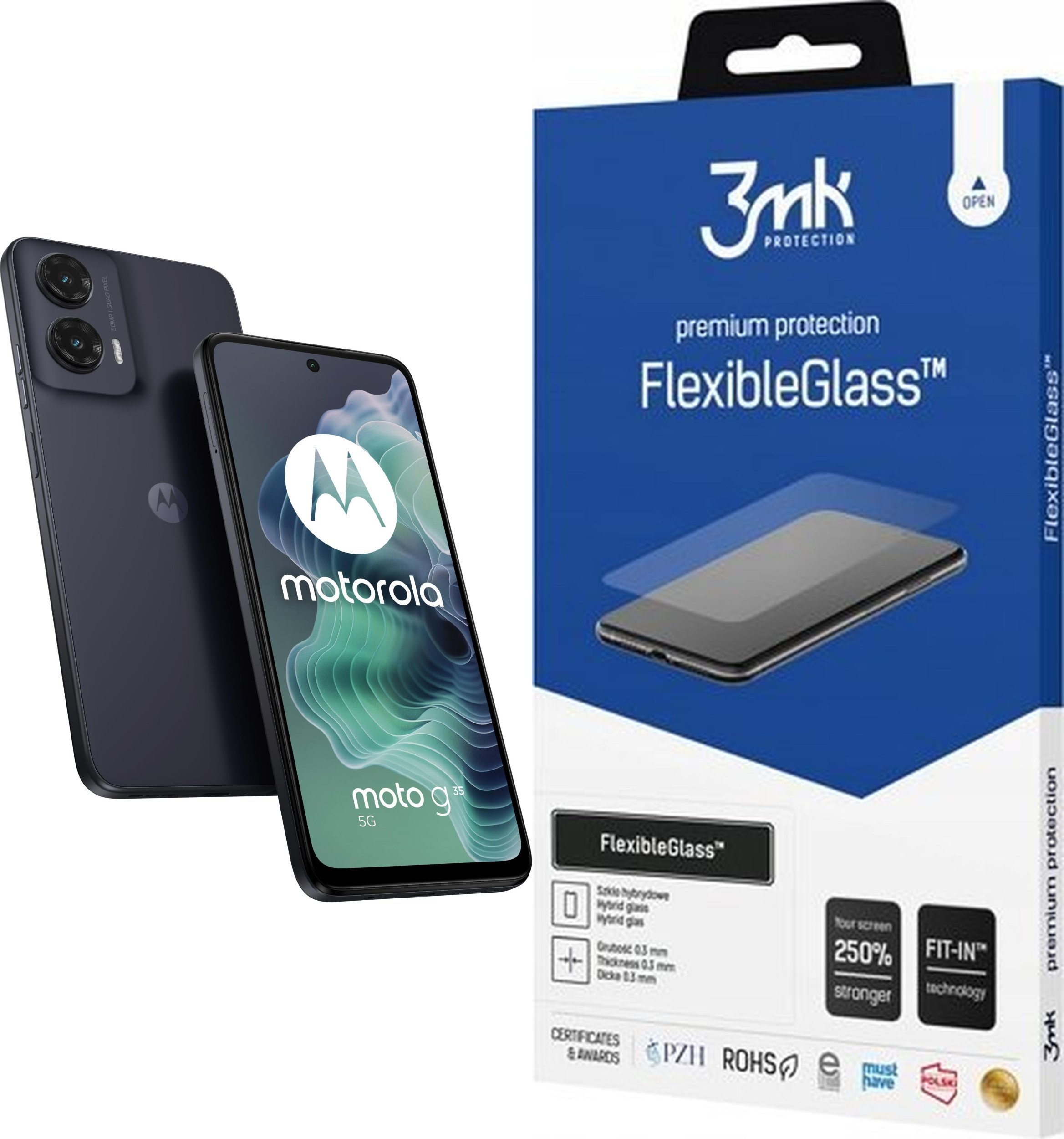 Smartfon Motorola Moto G35 5G 8/256GB Czarny (null) + FlexibleGlass