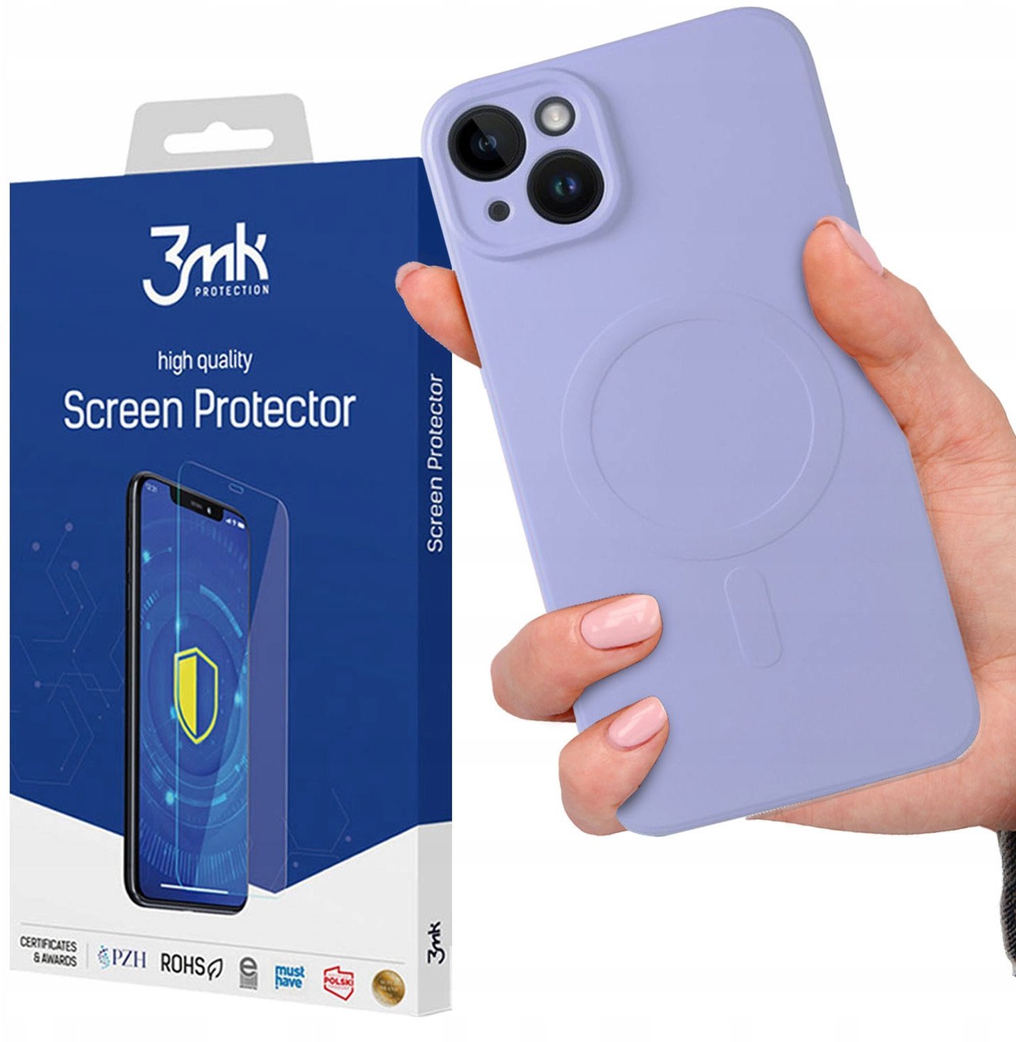 Futerał SILICONE MAG COVER kompatybilny z MagSafe do IPHONE 14 fioletowy