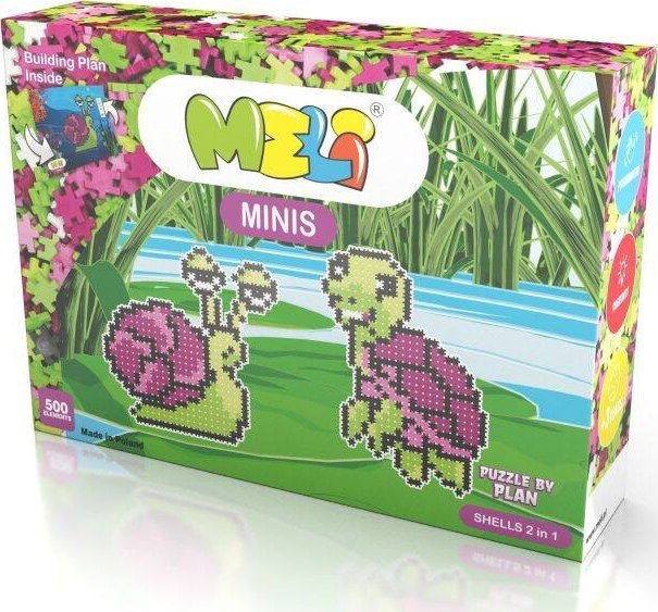 Meli Klocki Meli Minis Shells 2w1 Ślimak i Żółw 500 el.