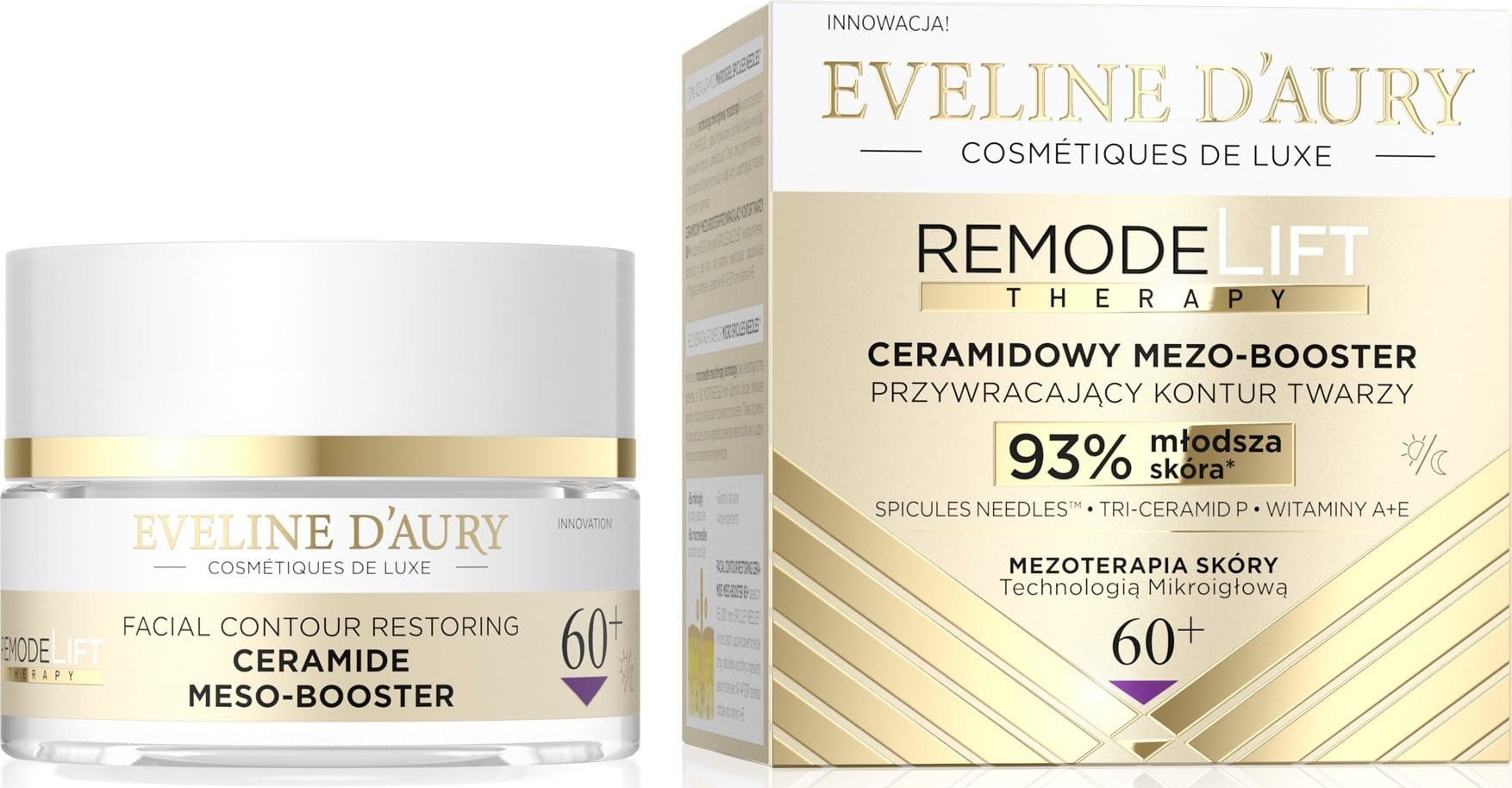 Eveline Remodelift Therapy 60+ Ceramidowy mezo-booster przywracający kontur twarzy 50ml