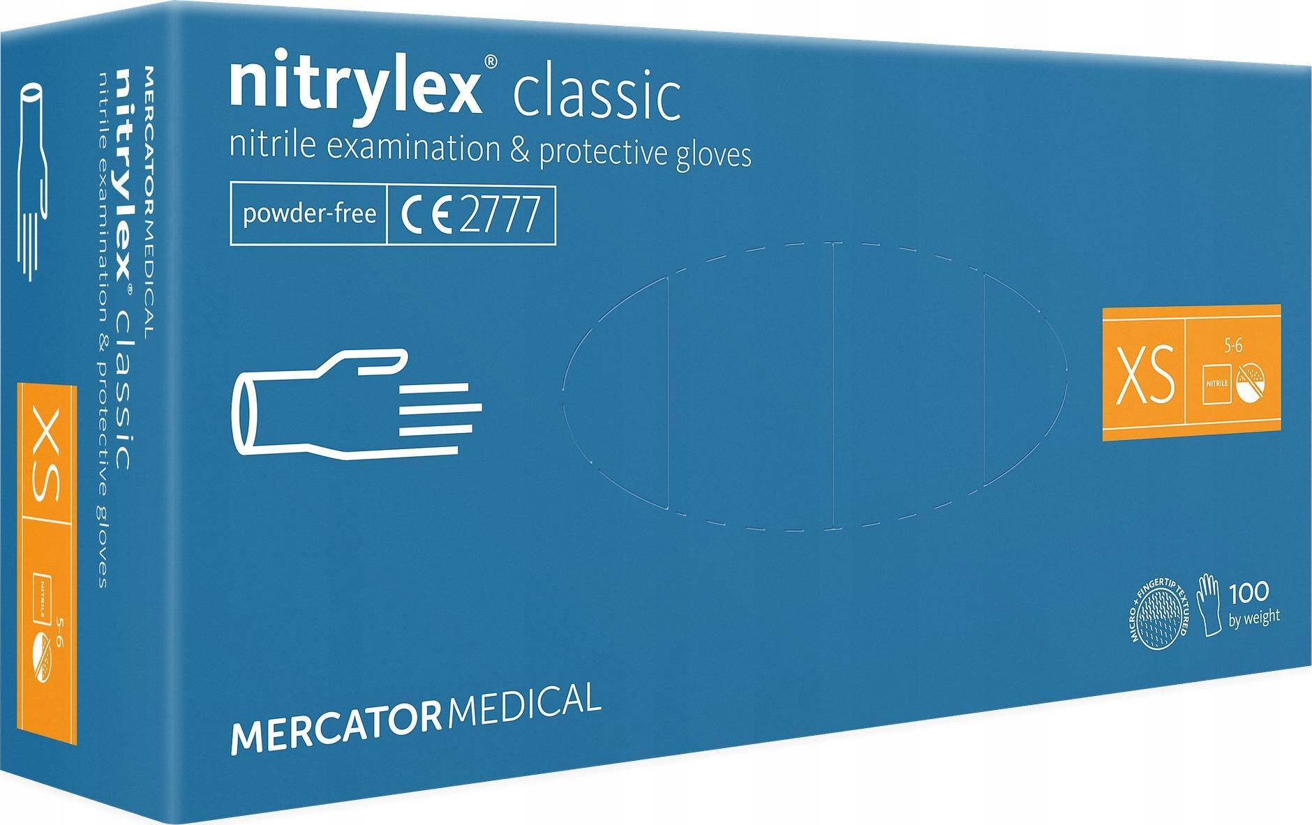 Mercator Medical Rękawice nitrylowe nitrylex classic blue XS 100 s. () - RD30019001