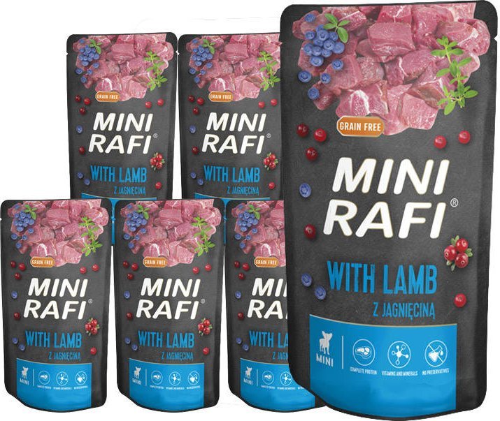 Mokra karma dla psa Mini Rafi z jagnięciną zestaw 10 x 150 g