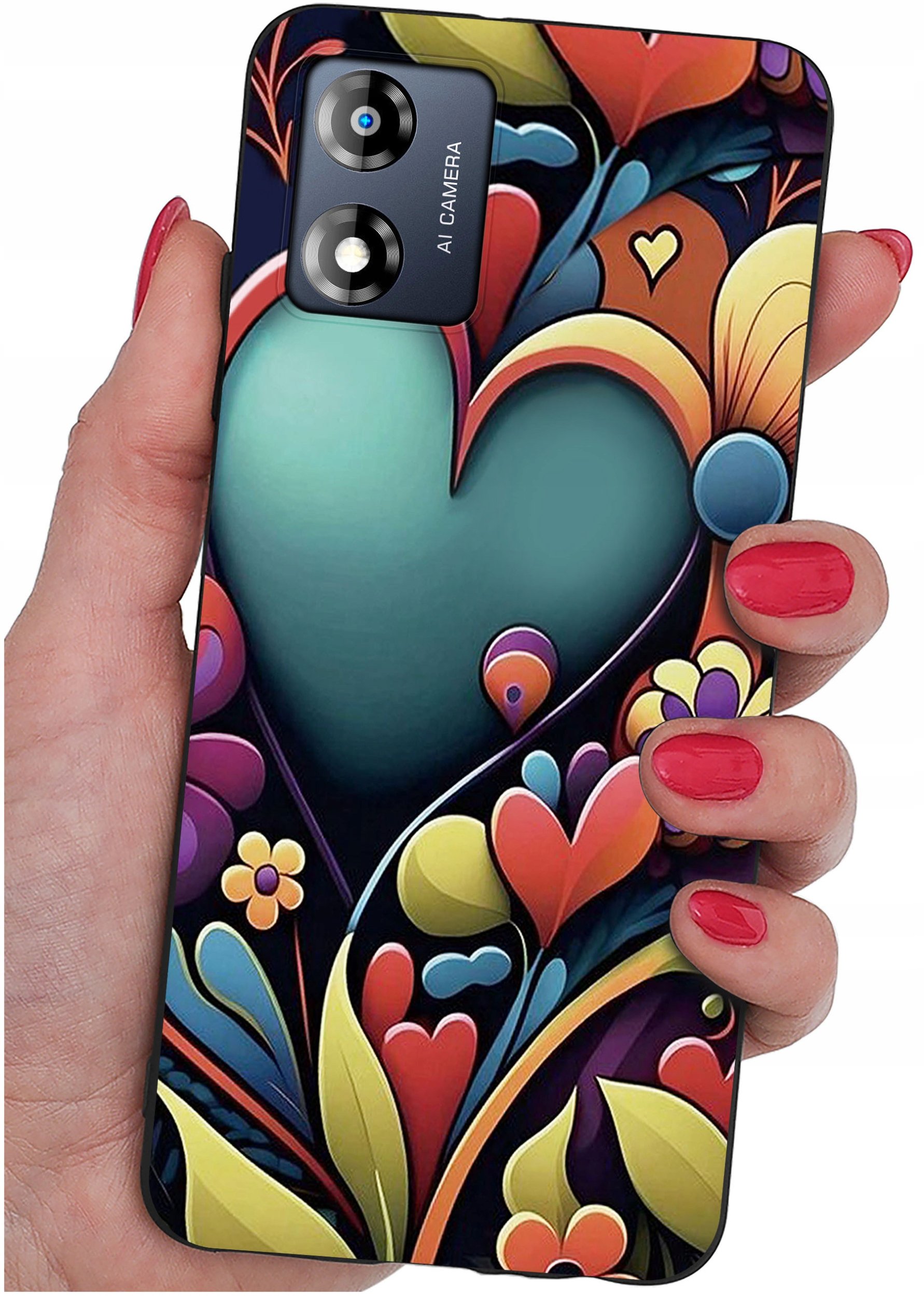 Etui do Motorola Moto E13 WZORY |SILIKONOWE MATT CASE + SZKŁO 9H