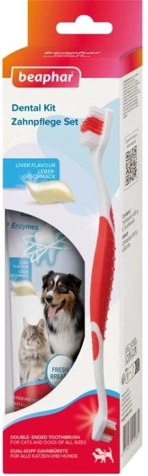 Beaphar Szczoteczka Dwustronna + Pasta Dla Psa Kota