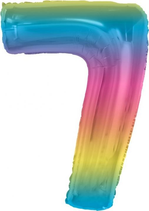 GoDan Balon foliowy cyfra 7 tęczowa Smart 92cm
