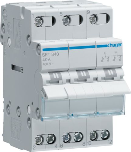 Hager Przełącznik modułowy 1-0-2 40A 3P (SFT340)