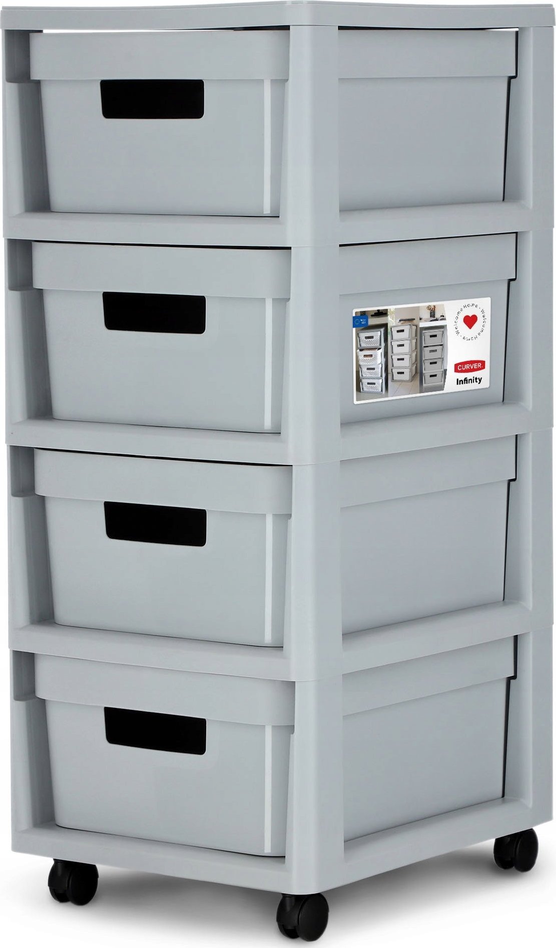 Kadax Curver Regał Komoda 4x11L Szuflady Infinity Szary