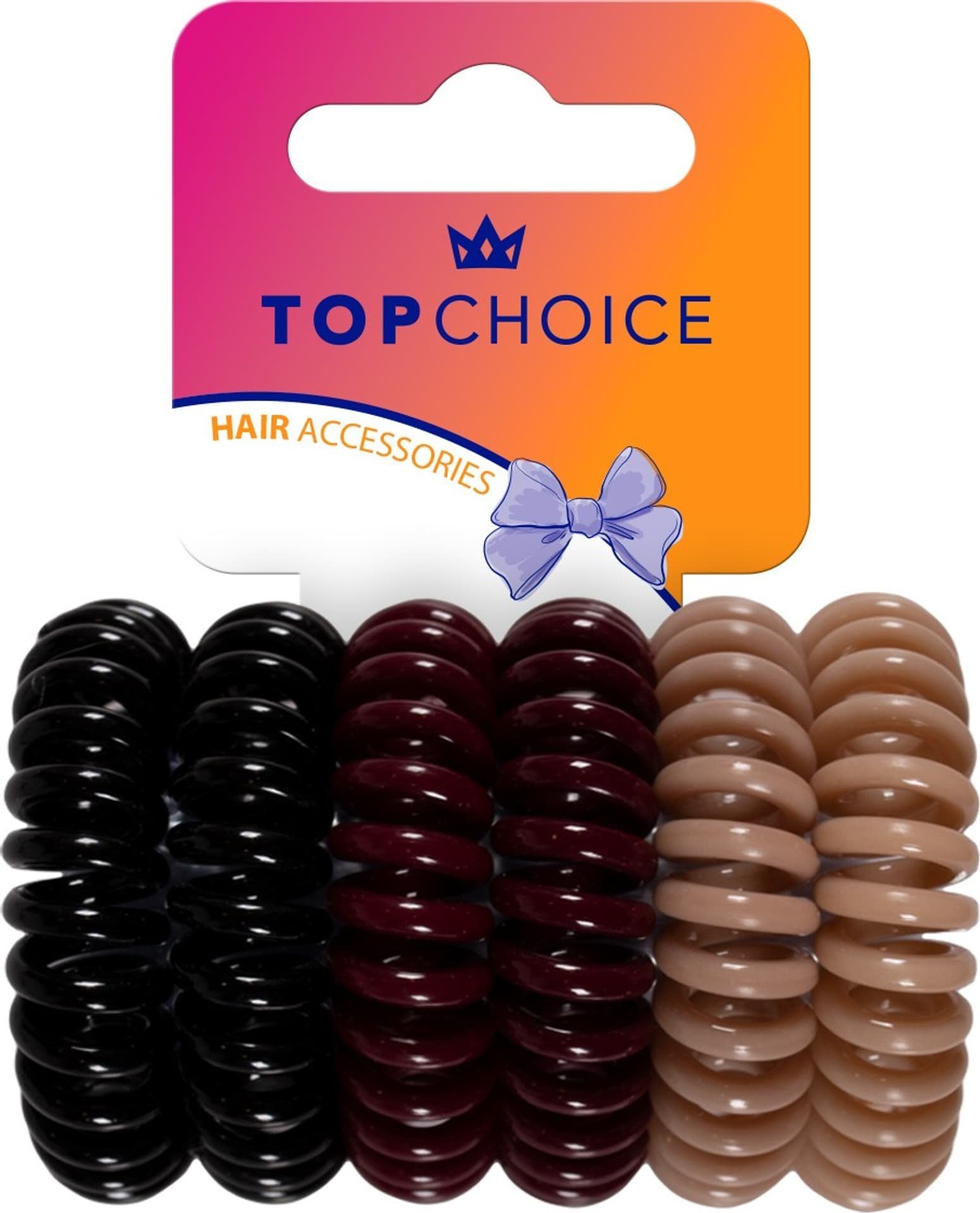 Top Choice TOP CHOICE Gumki do włosów - mix kolorów (20070) 1 op. - 6 szt.