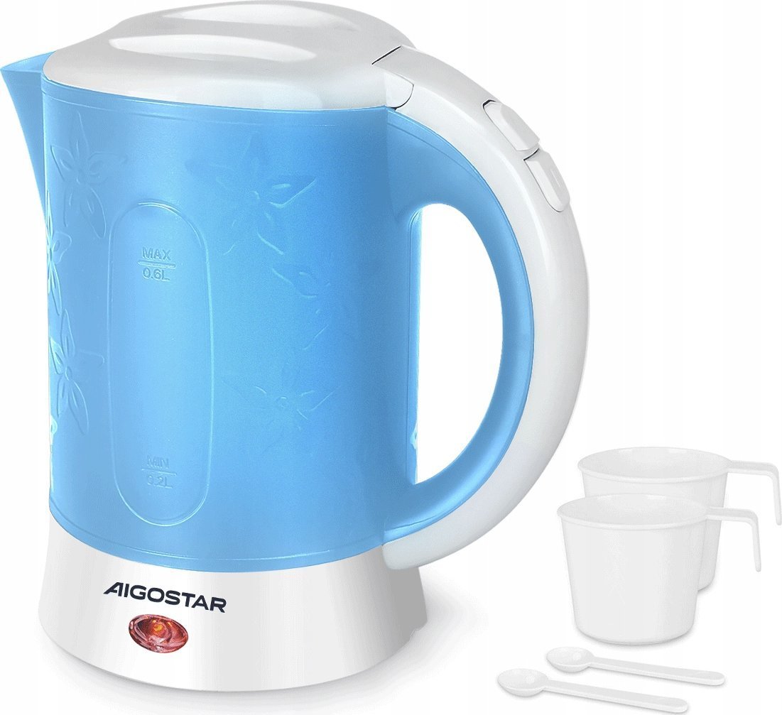 Dell Electric Kettle Plastic Travelling 650W 0.6L Blue（Offline） VDE/Walking Drip