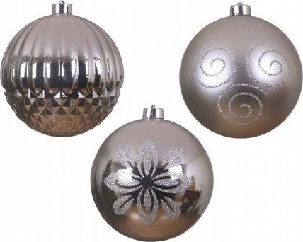 Kaemingk Bombka choinkowa zdobiona srebrna 14 cm