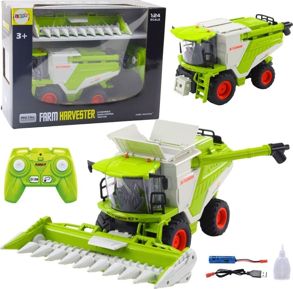 LeanToys Kombajn Z Hederem Do Kukurydzy 2w1 Zdalnie Sterowany RC Efekt Pary 2.4G