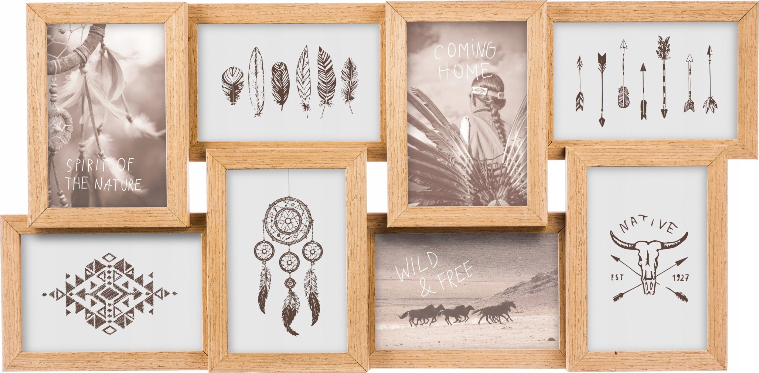 Ramka Atmosphera Ramka na kilka zdjęć z drewna, ramka na fotografie, ramki na zdjęcia na ścianę, oprawki na zdjęcia, multirama, ramki drewniane