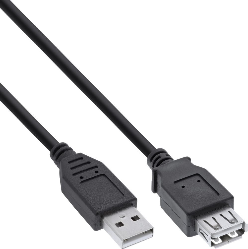 Kabel USB InLine USB-A - USB-A 0.5 m Czarny (34650B)