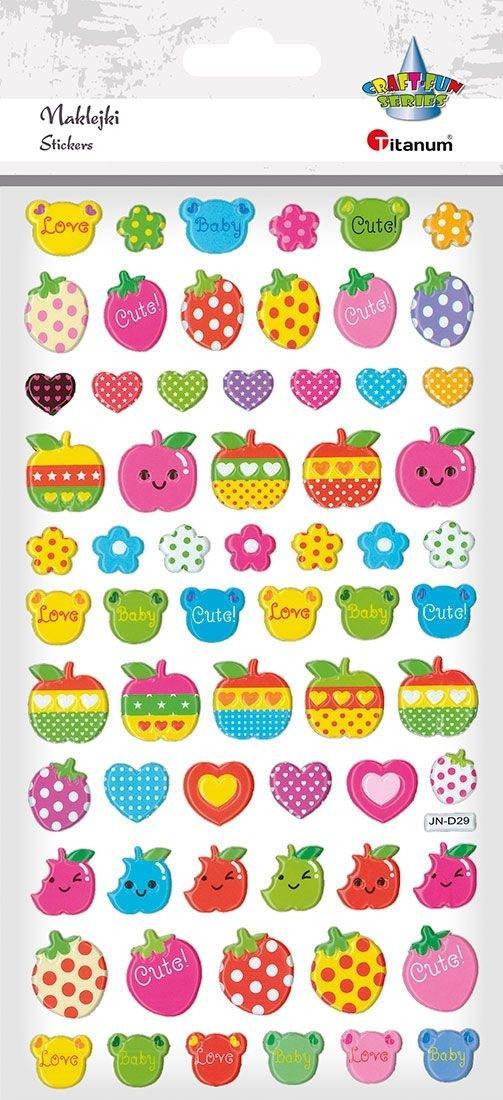 Titanum Naklejki wypukłe mix 65szt