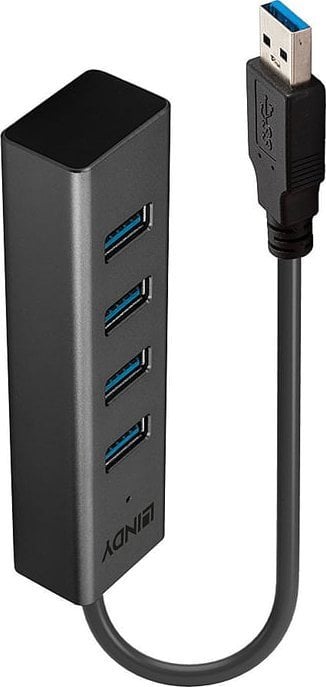 HUB USB Lindy Hub USB 3.0 4 Port czarny