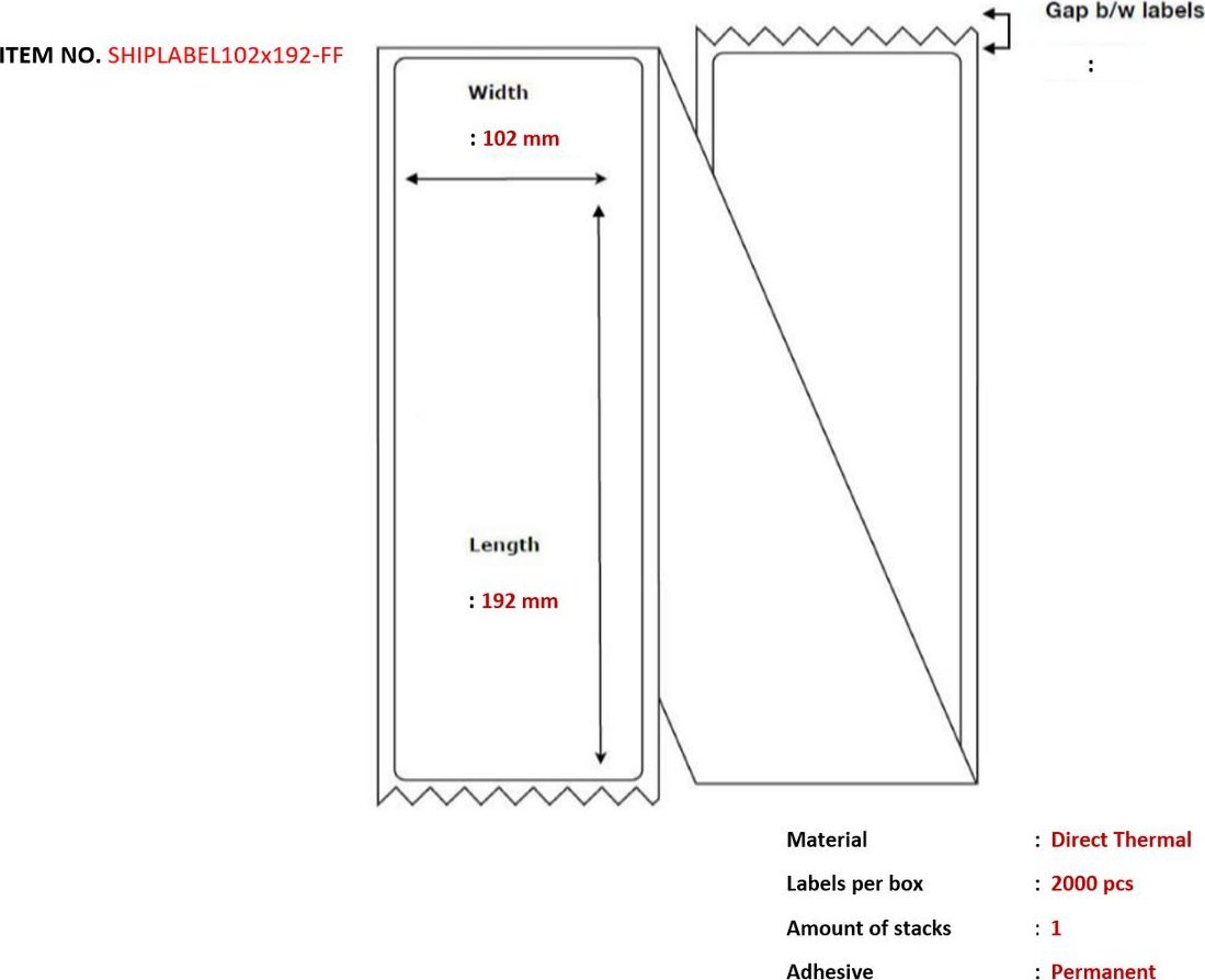 Capture Capture SHIPLABEL102X192-FF etykiet do nadruku