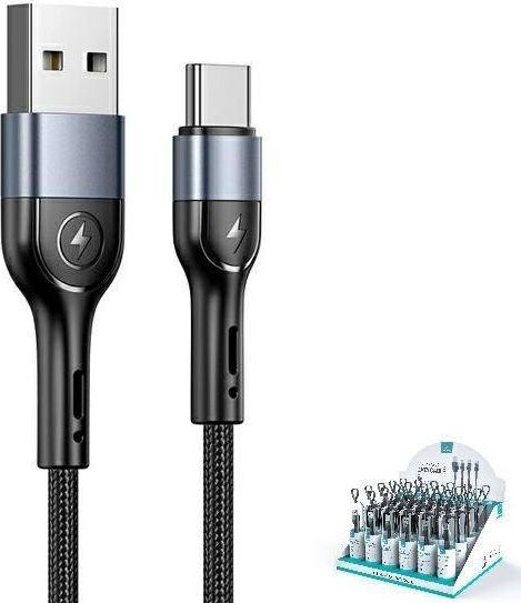 Kabel USB Usams USB-A - USB-C 1 m Czarny (SJ449ZJ01)