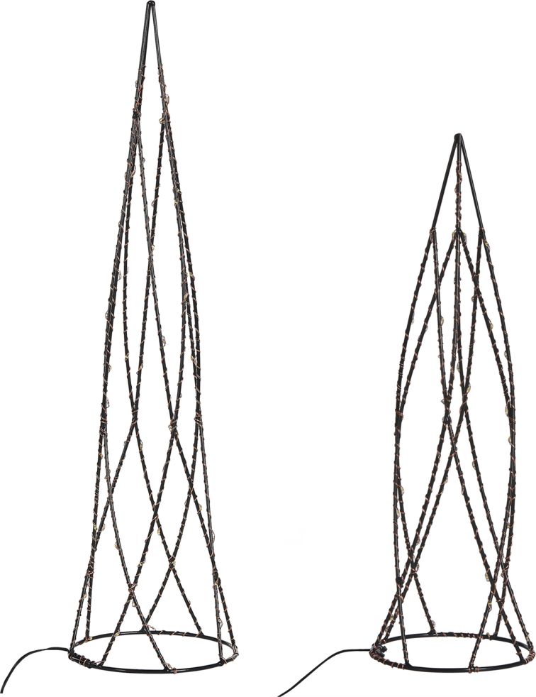 Shumee Zestaw 2 figurek dekoracyjnych LED choinka czarny NEIDEN