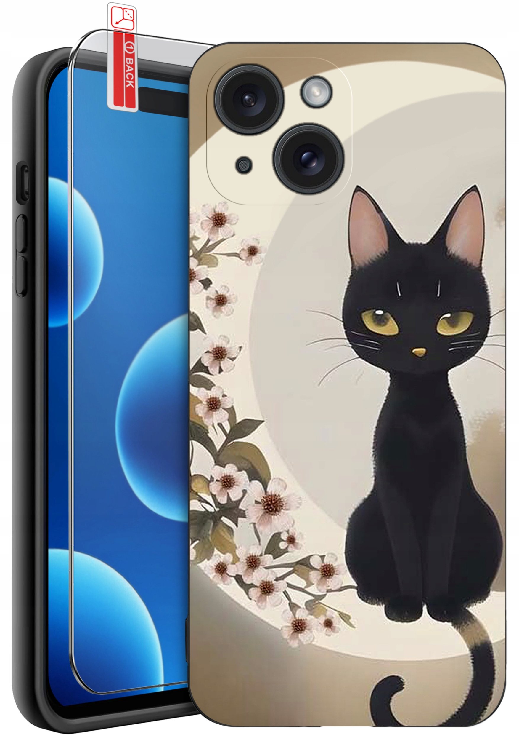 ETUI do iPhone 15 | WZORY | SILIKONOWE MATT CASE + SZKŁO 9H