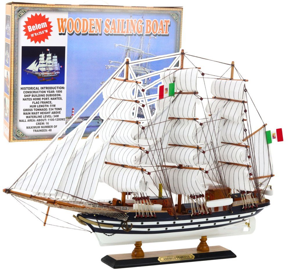 Model Kolekcjonerski Dekoracyjny Statek Żaglowiec Amerigo Vespucci 64x46cm