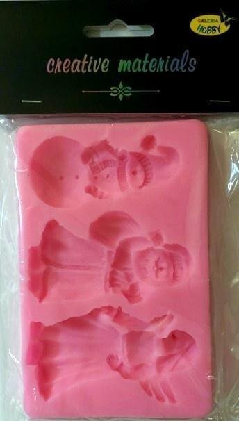 Forma silikonowa 13x8,5cm Bałwan, Mikołaj, Anioł