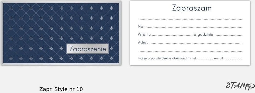 Zaproszenia Style wzór nr 10 (opakowanie 10 szt.)