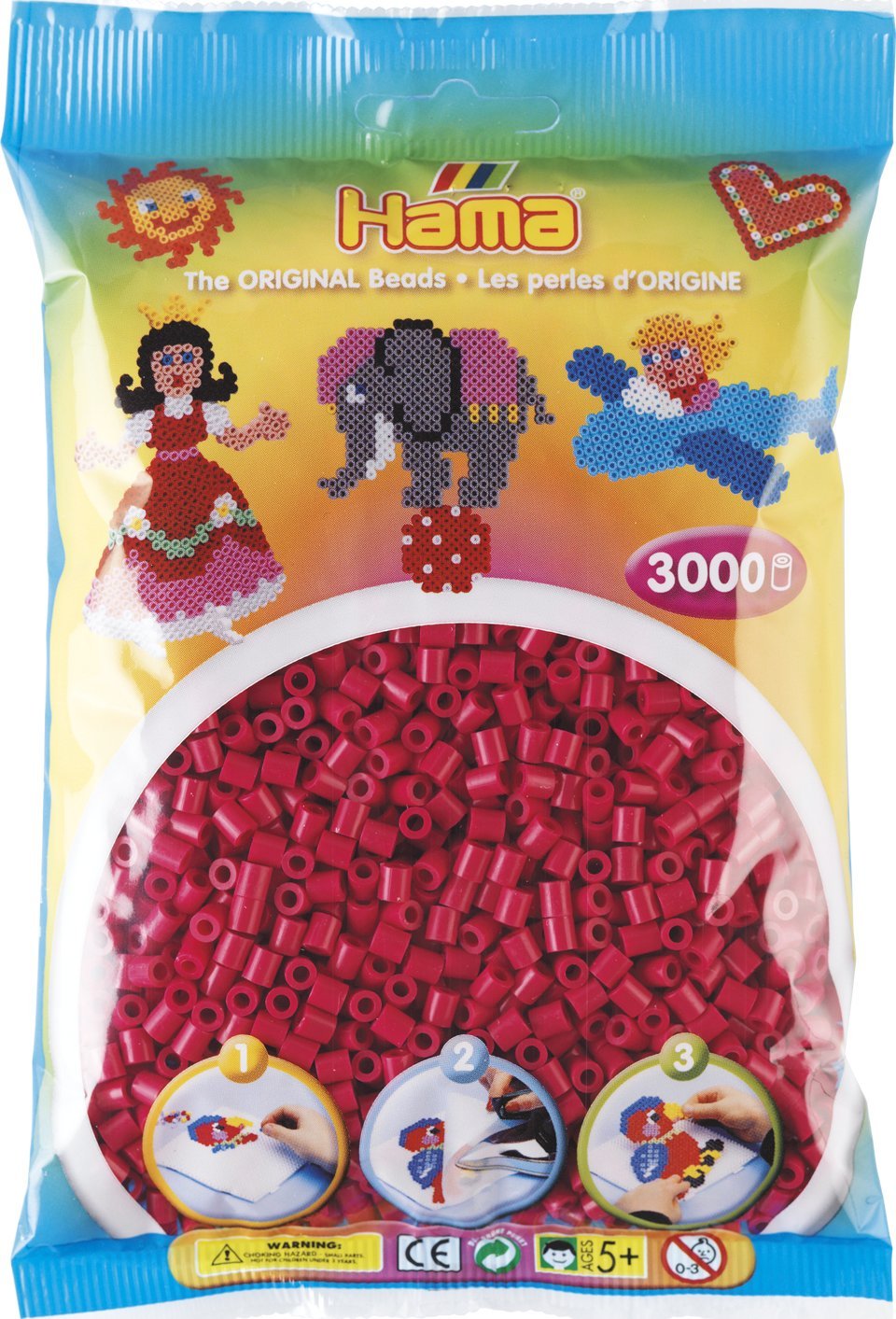 Revell Hama midi perler 3000stk vinrød