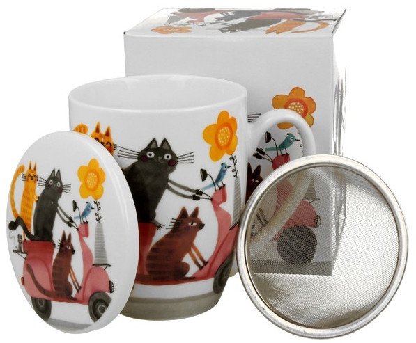 Pl Kubek Z Zaparzaczem Koci Świat-Koty Na Skuterze