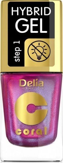 Delia DELIA COSMETICS Coral Hybrid Gel Lakier hybrydowy do paznokci nr 107 - multirefleks (bez lampy) 11ml