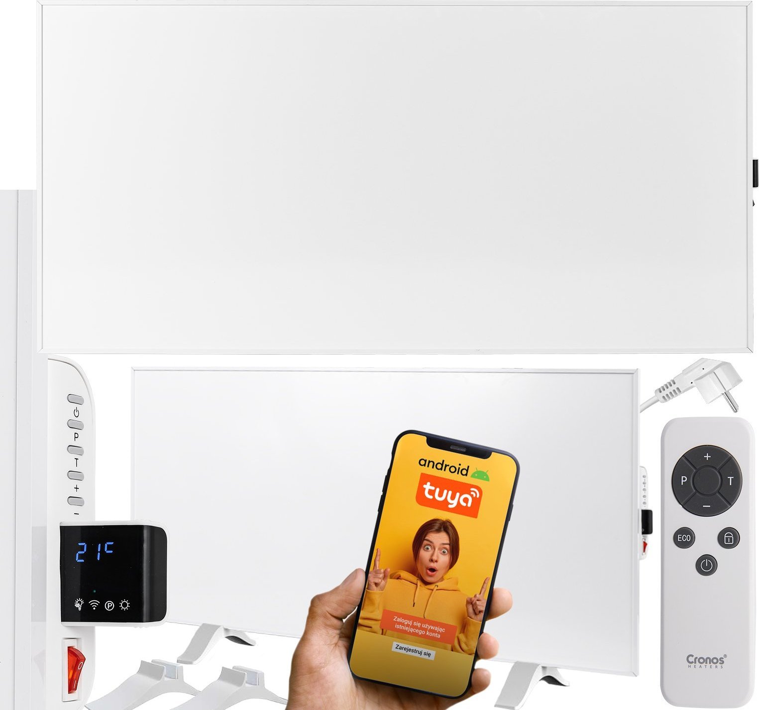Grzejnik Cronos Panel grzewczy IR CRONOS Synthelith PRO CRP-770TWP White