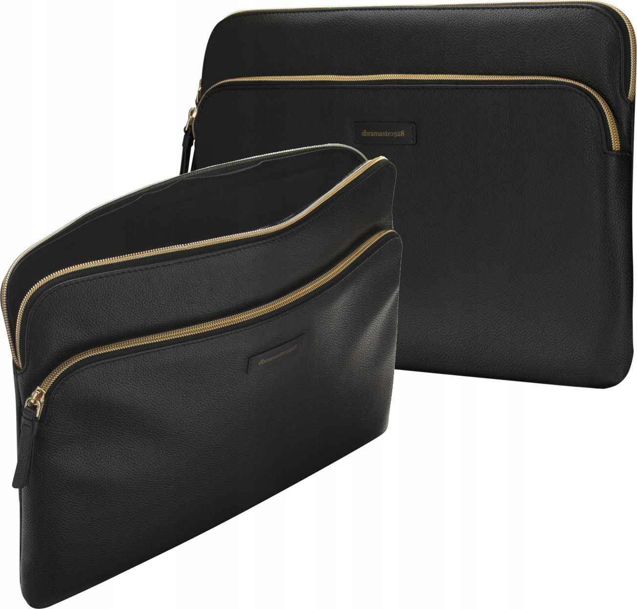 Torba dbramante Paris+ Pebbled full-grain leather sleeve for MacBook Pro 14'' and 14'' Laptop - Night Black