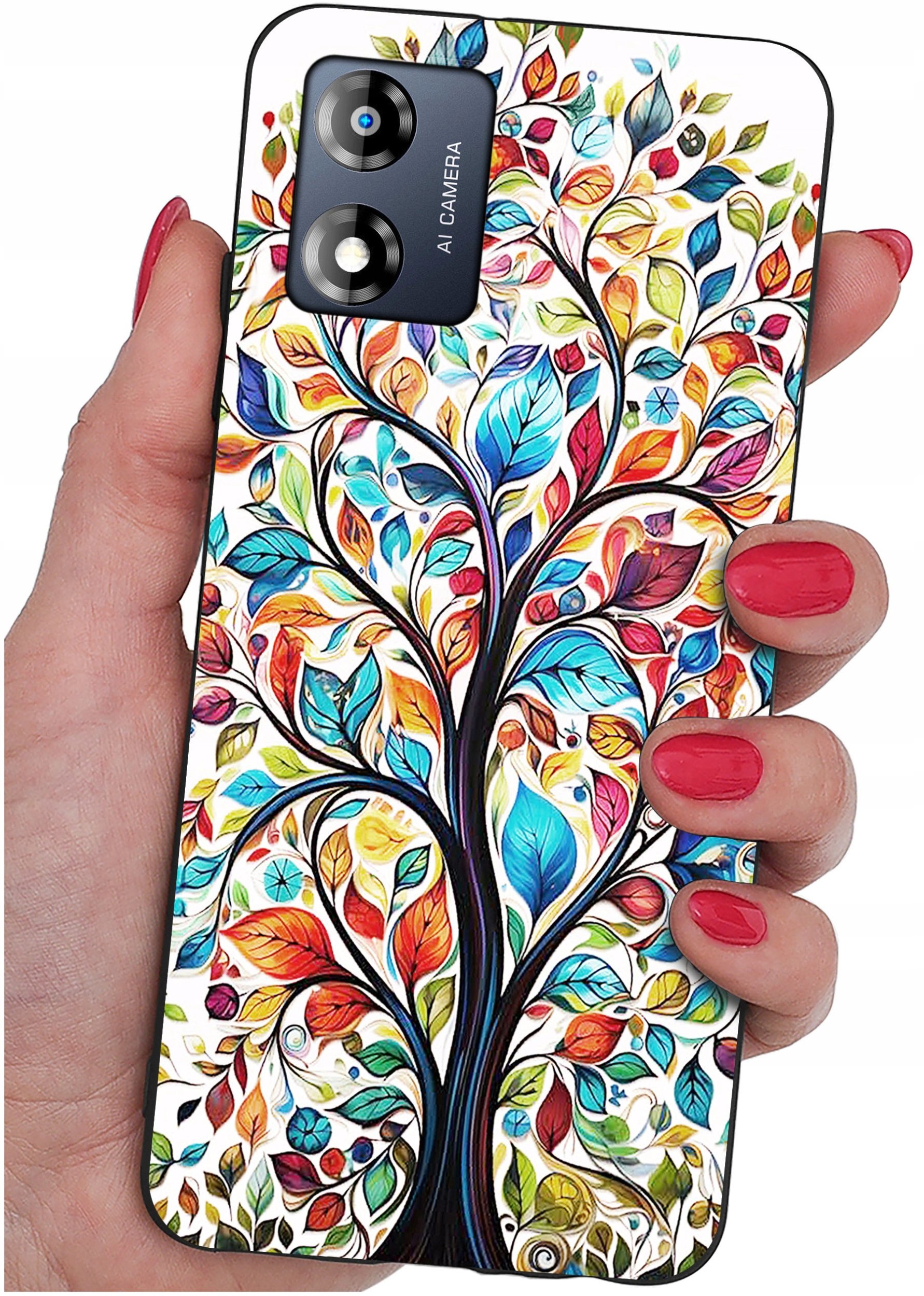 Etui do Motorola Moto E13 WZORY |SILIKONOWE MATT CASE + SZKŁO 9H