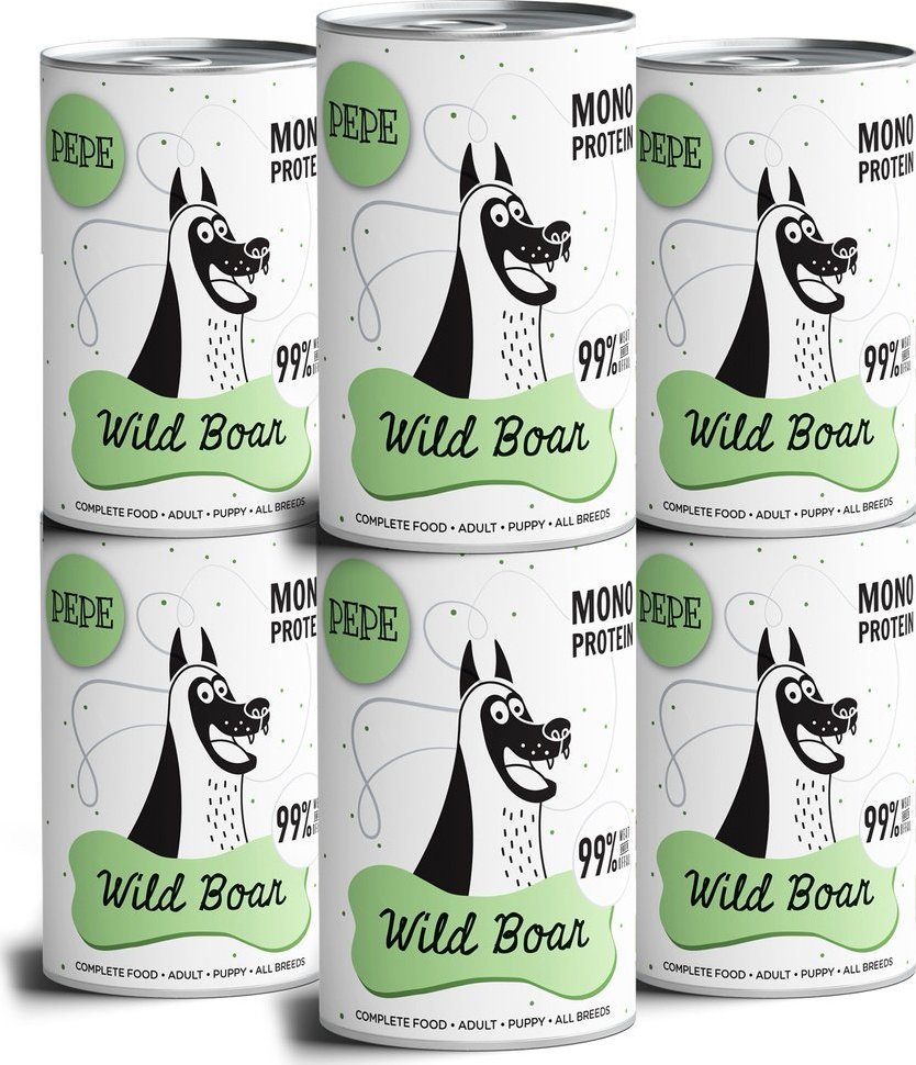 Paka Zwierzaka PEPE MONO PROTEIN Boar (dziczyzna) 6x400g