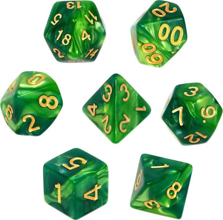 Rebel Komplet kości REBEL RPG - Dwukolorowe - Miętowo-zielone